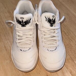 Puma White MB.02  “Whispers” Basketball Shoes white/frosted ivory Black Logo